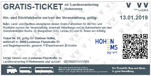 Muster Gratis Ticket Landesnarrentag 2019