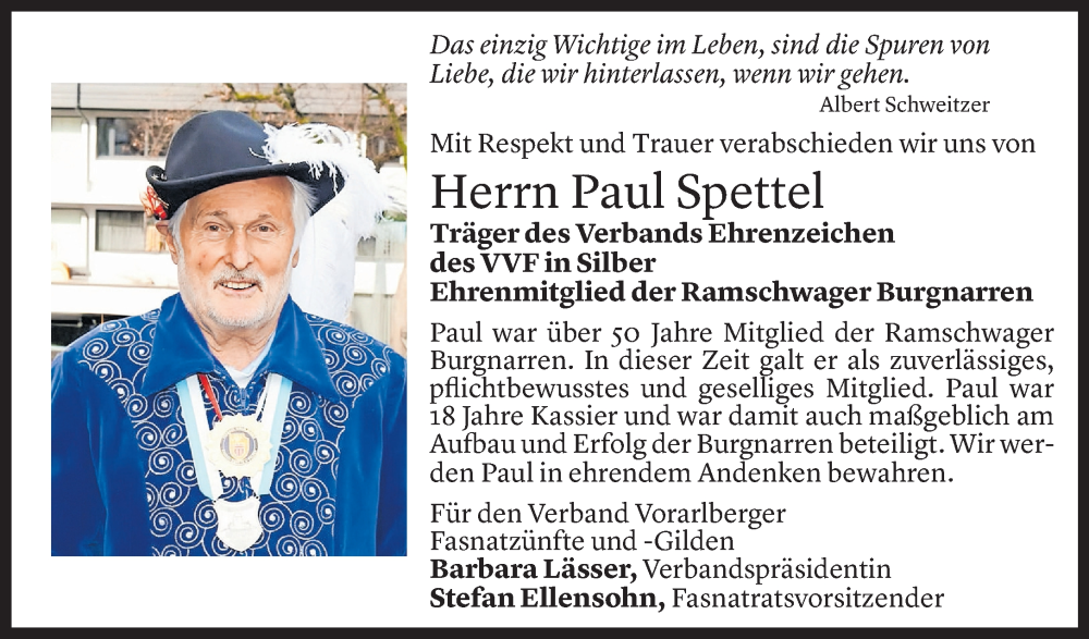 Abschied von Paul Spettel